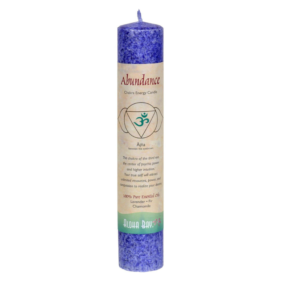 Aloha Bay - Chakra Pillar Candle Abundance Indigo - 1 Candle - Maras Green